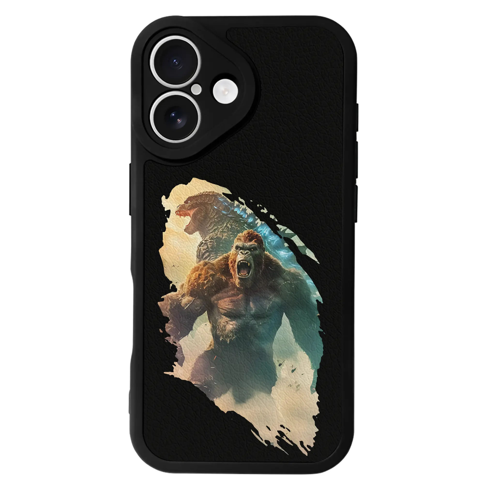 ゴジラ グッズ,キングコング - IPhone 16シリーズ対応 ・ シリコンスマホケース ・ レザー調 ・ 高精度フィット ・ 耐衝撃 ・ ワイヤレス充電対応 ・ 精密カット